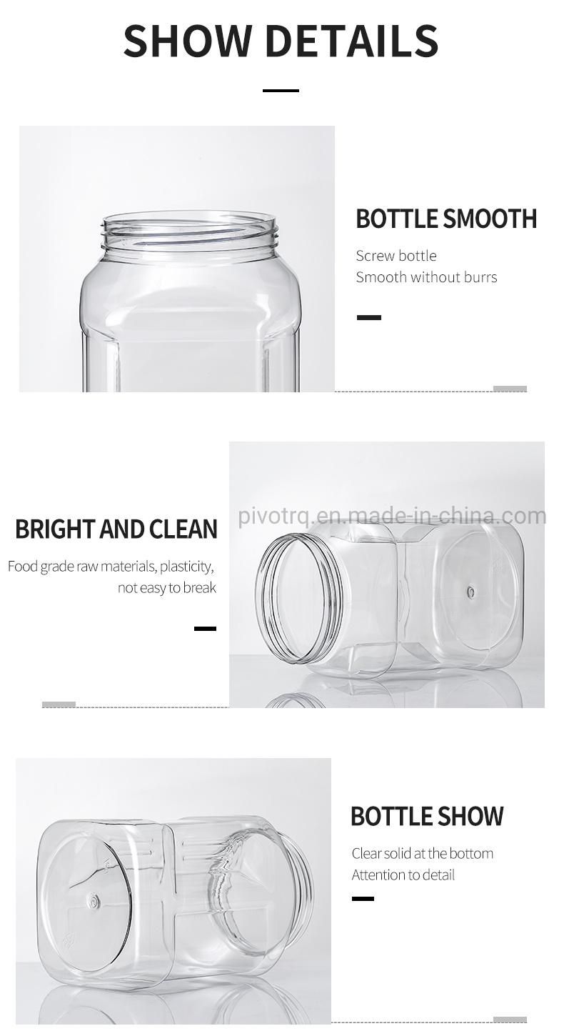 1380ml Large Pet Plastic Bottle Transparent Storage Jar Jasmine Tea Nuts Cookie Jar