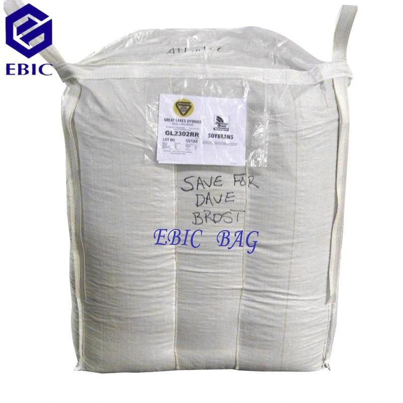 3000lbs Corner Loops Baffle Cubic Sand Sling Ton Jumbo Bulk FIBC Q Ventilated Firewood Fertilizer Cement PP Packing Plastic Big Bag Super Sack