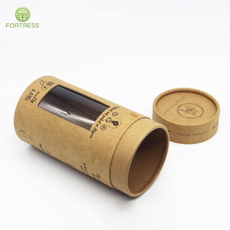 Eco-Friendly Window Kraft Paper Tube Tea Packaging