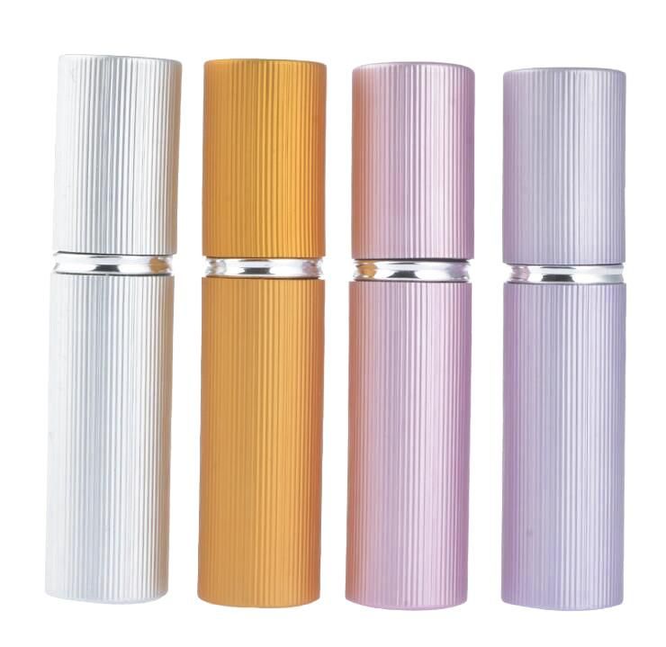 5ml Multiple Colors Aluminum Bottle Perfume Lotion Packaging Glass Tube Portable Travel Perfume Atomizer Spray Container