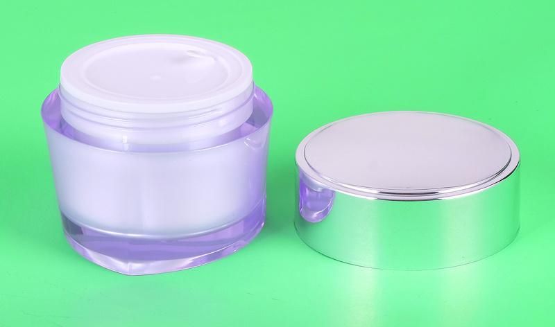 Manufacturer Double Pearl Empty Plastic Jars Cosmetic with Silver Lid Skincare PP Cream Empty Jar for Cosmetic Packaging