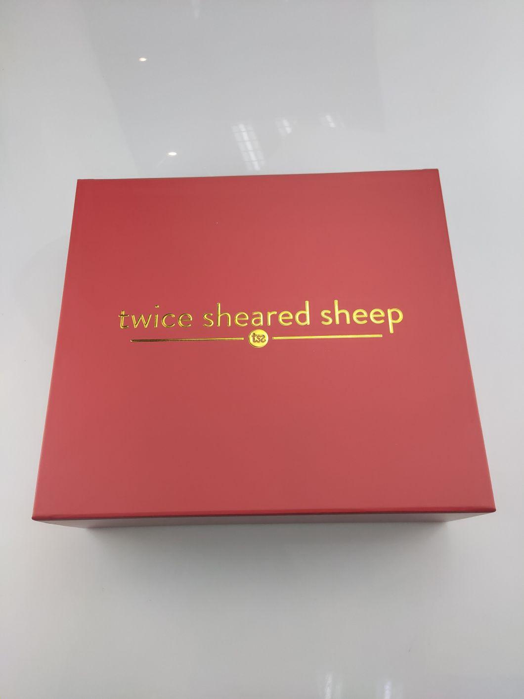 Red Folding Magnetic Logo Custom Packaging Closure Hardness Rigid Gift High Quality Box