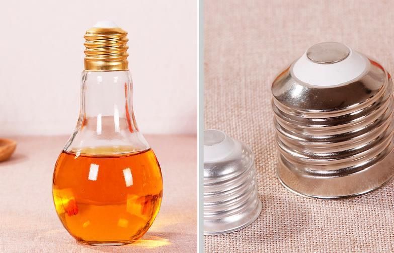 Bulb Shape Glass Beverage Bottle with Metal Screw Cap