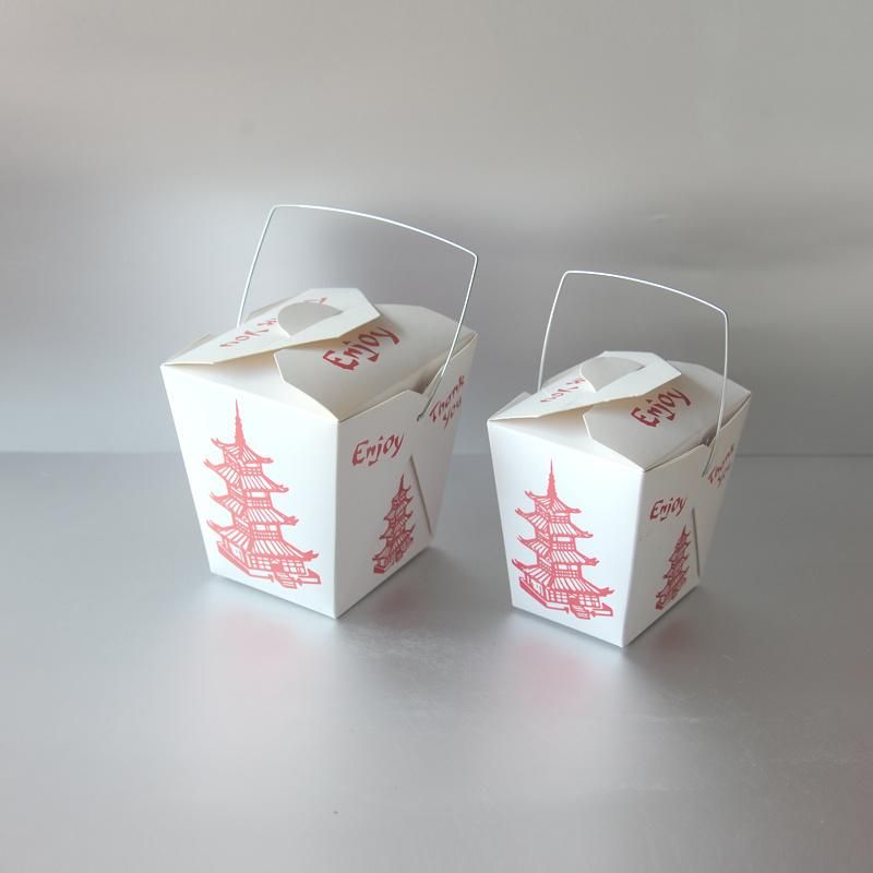 Paper Food Pail 16oz 26oz 32oz White Square Noodle Box