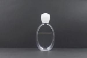 300ml PETG Transparent Cosmetic Packaging Oval Shape Cap Lotion Bottle