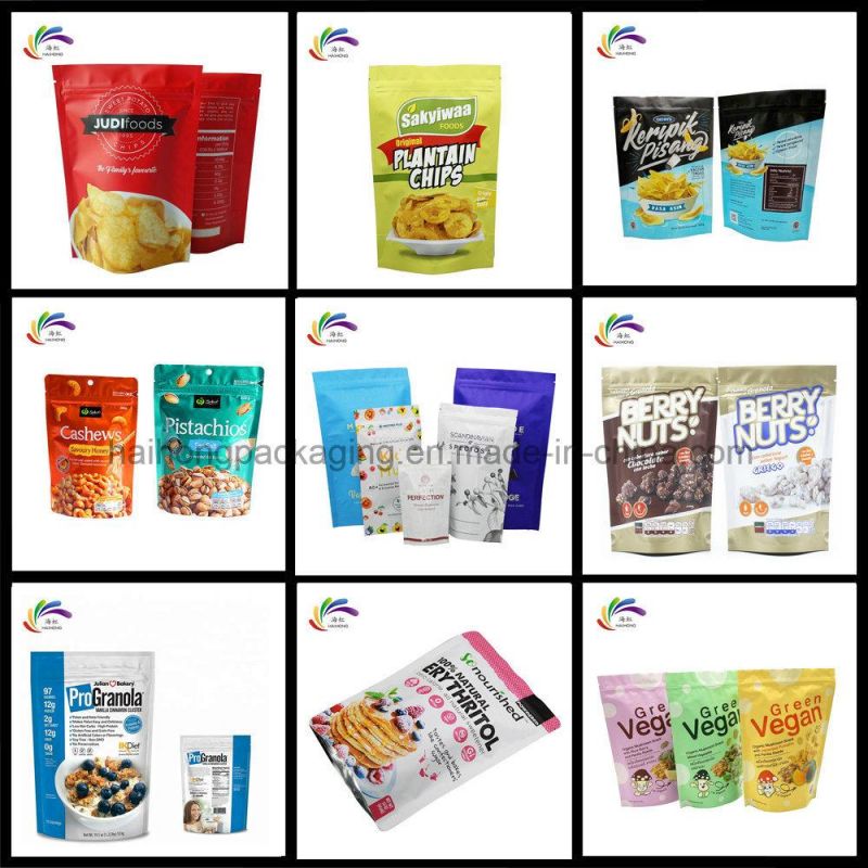 Food Packaging Plastic Ziplock Flat Bags with Logo