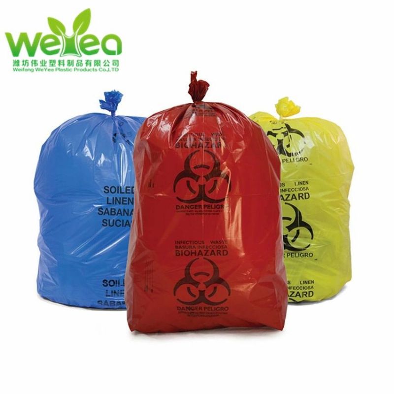 Large Size Heavy Duty Medical Wastebin Garbage Bag with Drawstring