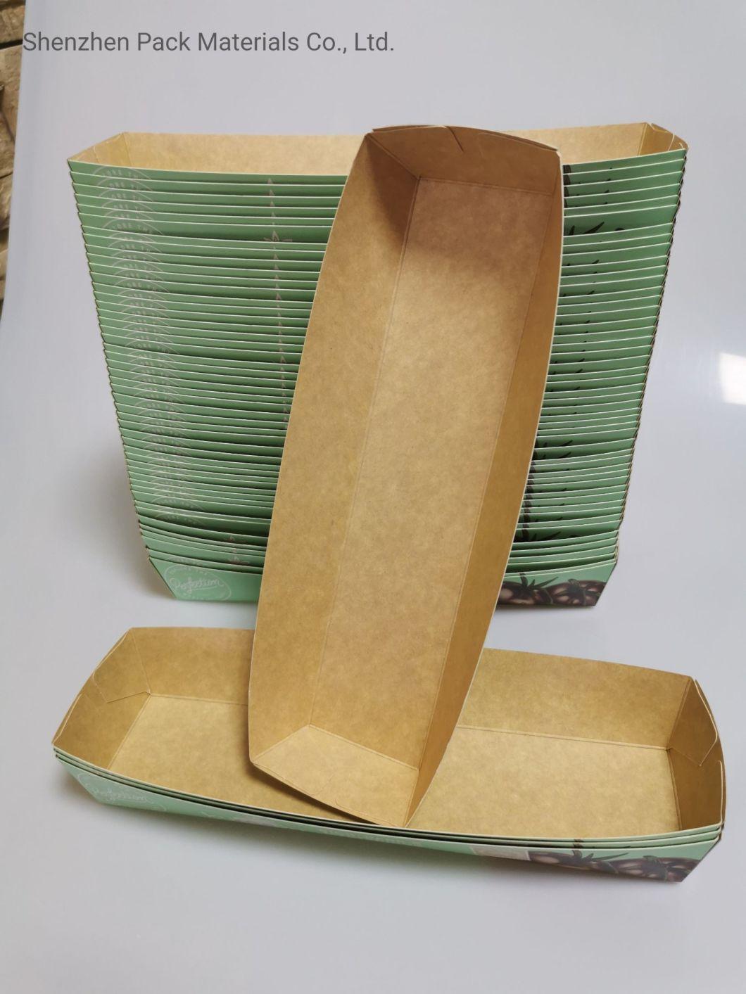 Chips Snack French Fry Customized Recyclable Custom Fast Food Grade Bacon Packaging Paper Tray Box