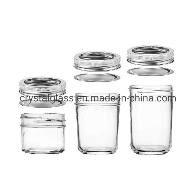 Mason Jars Wide Mouth 16 Oz Canning Glass Jars with Metal Airtight Lids for Meal Prep, Food Storage, Canning, Fermenting, Jam, Honey, Yogurt,