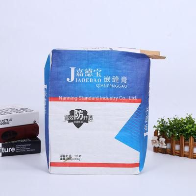 White Kraft Paper Laminated PP Woven Cement Bag Tile Adhesive Packing Bag 20kg Tile Adhesive Bag