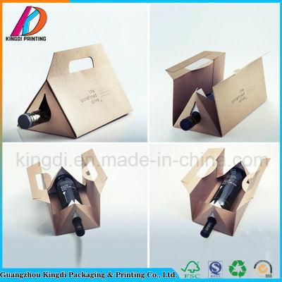 Customized Portable Triangle Corrugated Paper Wine Box