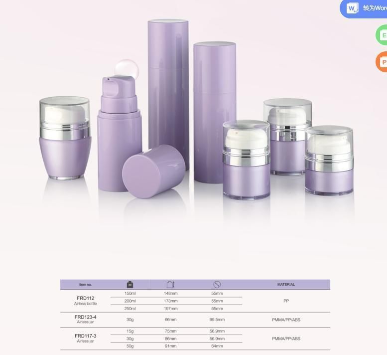 150ml 200ml 250ml Luxury Skin Care Packaging Pink Lotion Pump Plastic Spray Bottle and Cream Bottle for Cosmetic