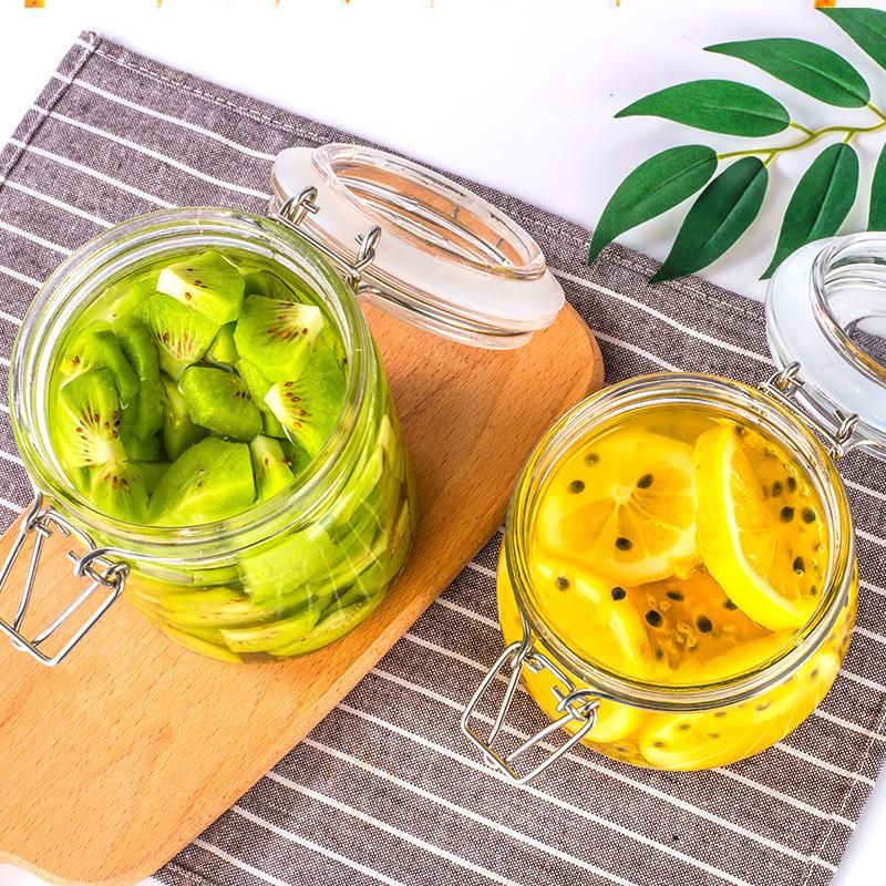 Clear Food Storage Jar with Clip Top Glass Jar