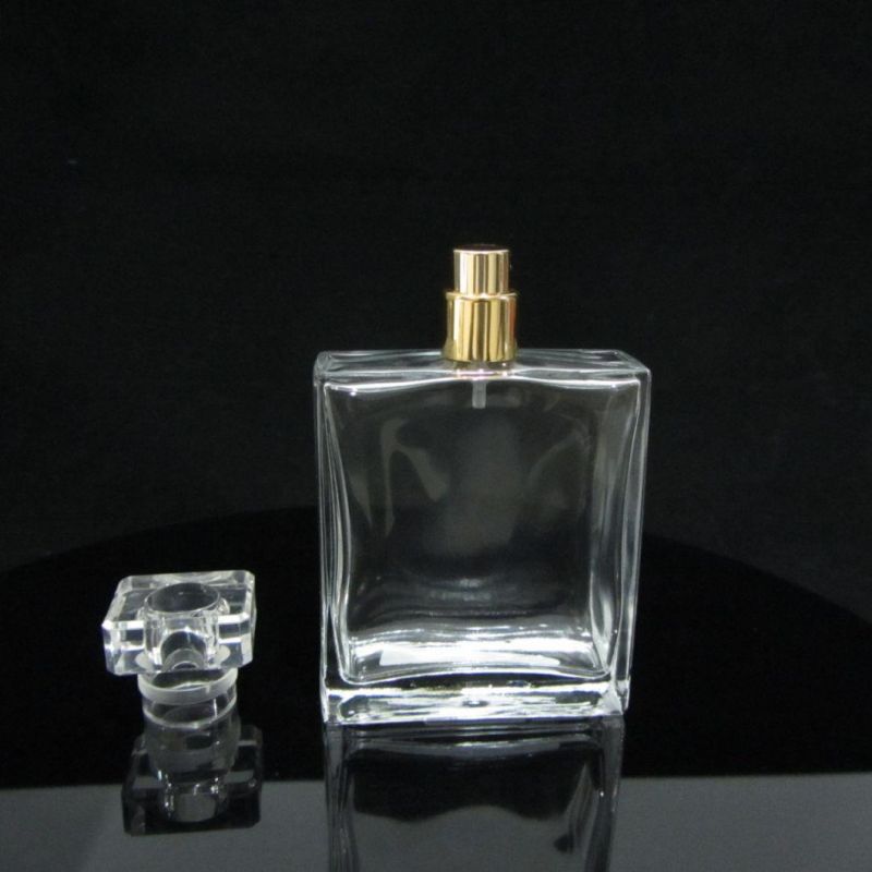 Empty Thick Bottom Perfume Spray Bottle with Shiny Clear Cap