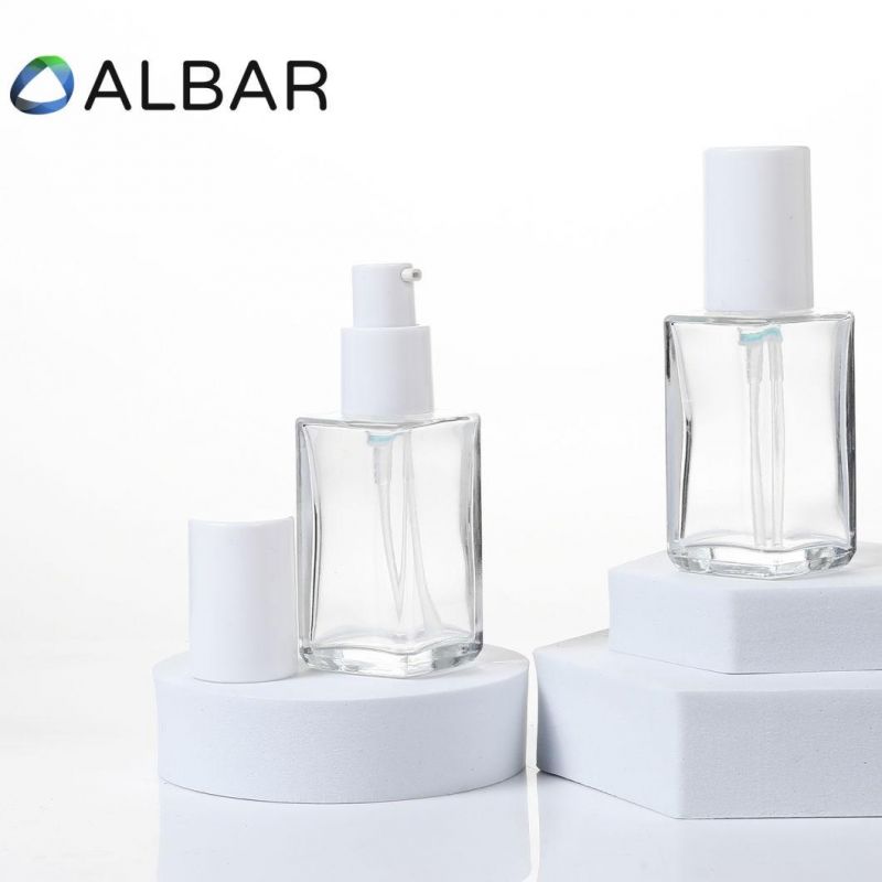 Clear Glass Skin Care Makeups Cosmetic Bottles for Foundation Serum Essential Oil