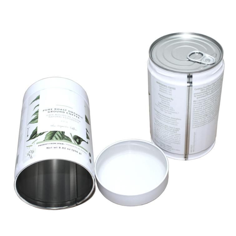 Metal Box Cylinder Tin Can for Coffee Packaging Tinplate Can