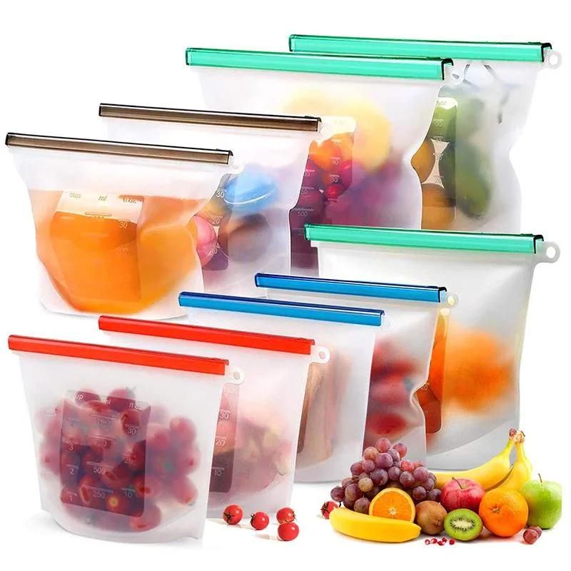 Zipper Bag Frosted Storage Bag with Ziplic Basic Waterproof Refrigerator Food Fruit with Logos Zippers Plastic Bag Zipper Bag Plastic Storage Bag