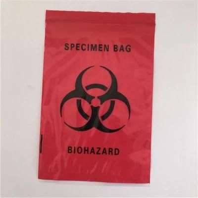 Custom Latest Biohazard Slide Zip Lock Plastic Specimen Bag