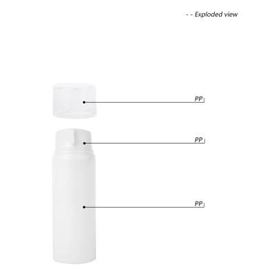 30ml 80ml 120ml White PP Airless Pump Bottle