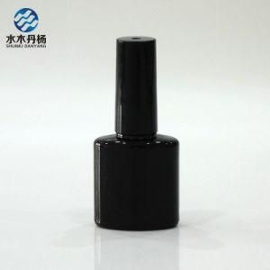 Black Color 7.5ml Flat Gel Polish Bottle Nail Polish Glass Bottle