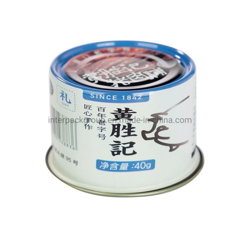 Customize Print Sardine Fish Can Empty Round Tuna Tin Cans Aluminum Tea Food Can with Easy Open Lids