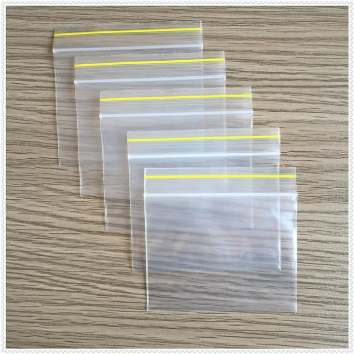 High Quality BPA Free Resealable Clear Plastic Zip Lock Bag with Colorful Line on The Lip