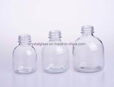 Flint Frosted Round Glass Beverage Juice Syrup Bottle with Sliver Cap 250ml 350ml 50cl