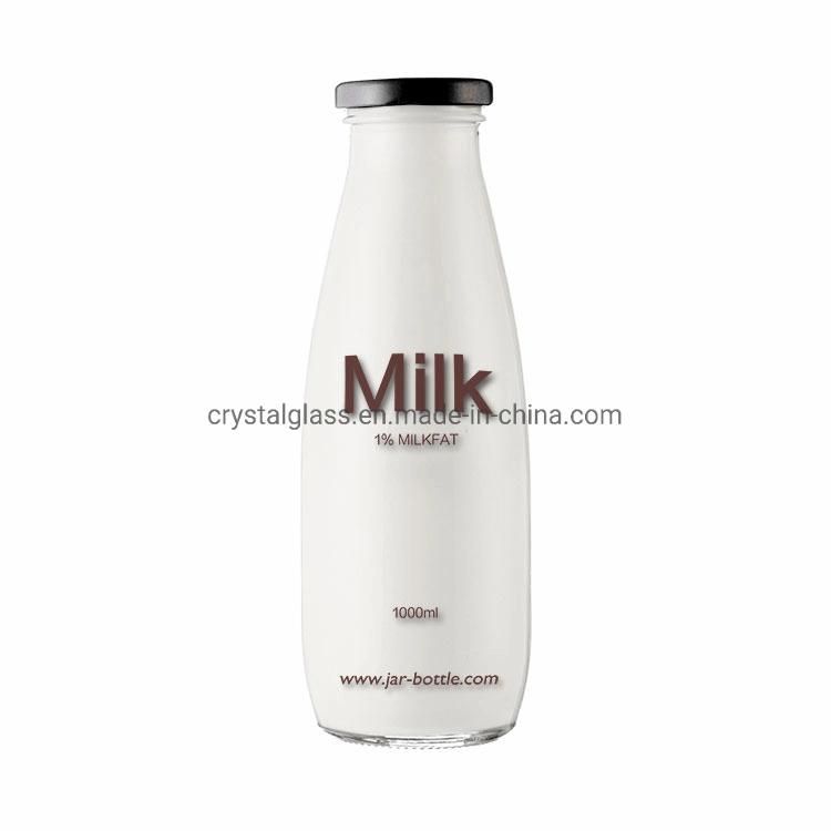 32oz 1000ml Customized Printing Round Milk Glass Bottle