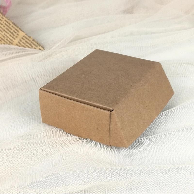 Custom Printed Logo Brown Kraft Paper Packaging Box Without Glue