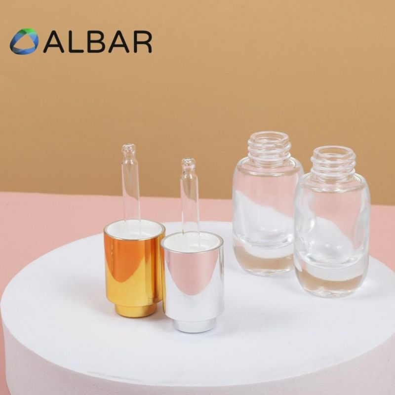 Clear Crystal Cylinder Round 30ml 50ml Small Size Cosmetic Glass Bottles