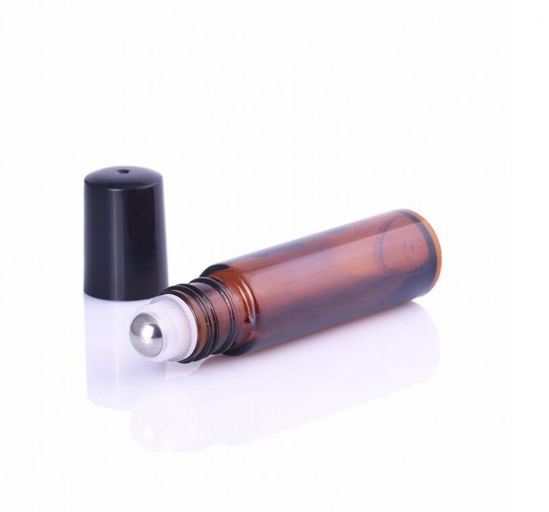 10ml Amber Roll on Roller Bottle for Essential Oils Brown Refillable Perfume Bottle