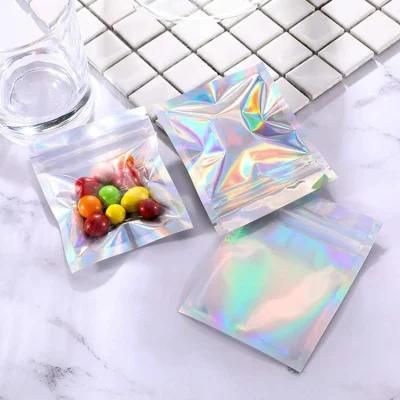 Customized Printed Foil Mylar Resealable Lip Gloss Lipstick Packaging Bags Holographic Zip Lock Bag with Logo