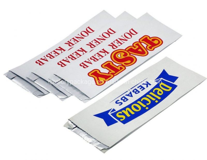 Wholesale Foil Lined Greaseproof Doner Kebab Paper Bags for Fried Grilled Food