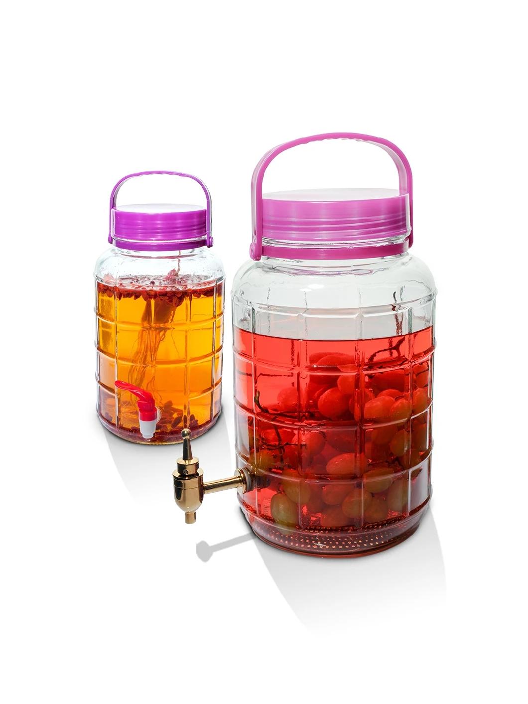 1L 3L 5L Glass Carboy Container with Tap