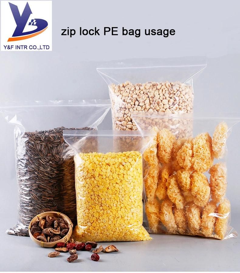 Ziplock LDPE Bag/ Zipper Packaging Plastic Storage Bag with Different Size