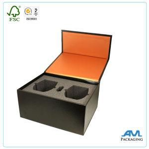 Dongguan Factory Rigid Cardboard Hinged Paper Box with Foam Insert