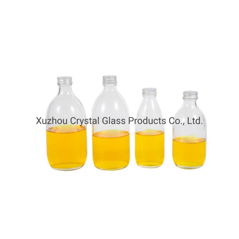 500ml 16oz Glass Beverage Bottle Milk Tea Coffee Juice Cup Enzyme Bottle Glass Bottle with Aluminum Cap