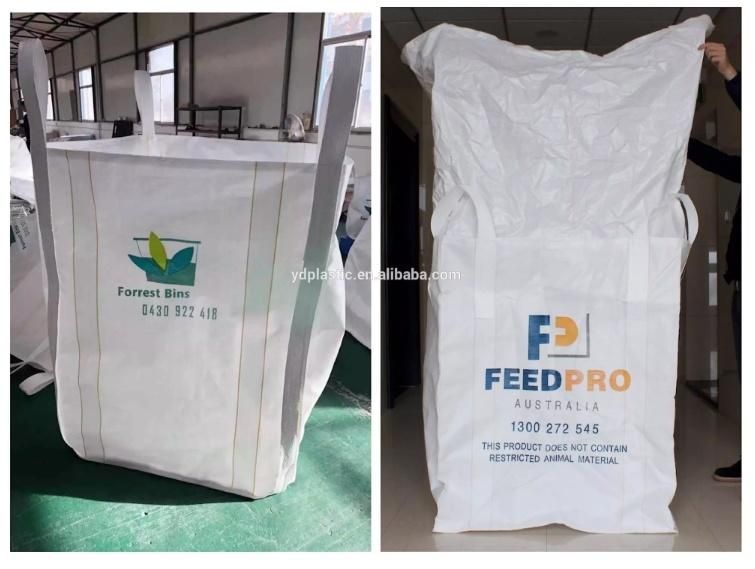 500kg 1000kg 1 Ton PP Woven Super Maxi Tote Container Bulk FIBC Big Jumbo Bags with Logo