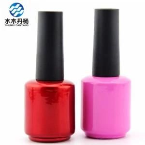 15ml Coated Custom Empty Nail Polish Bottle Cosmetic Nail Polish Bottle with Black Cap