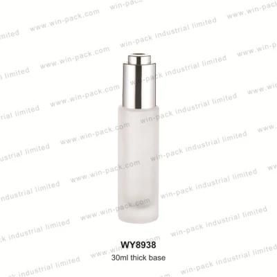 Small Capacity 20ml Press Button Bottle Round Shoulder Transparent Clear Cosmetic Serum