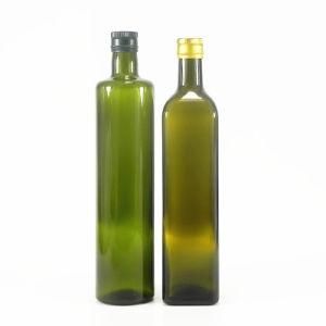 Empty Clear Amber Dark Green Olive Oil Glass Bottle 250ml 500ml750ml 1000ml Cooking Oil Glass Bottle with Metal Cap and Stopper