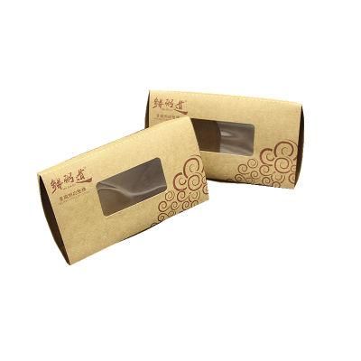 Custom Eco-Biodegradable Lunch Food Packing Natural Kraft Paper Cardboard Box with PE Window