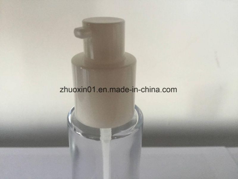 30ml Transparent Glass Bottle with Lotion Pump for Cosmetics