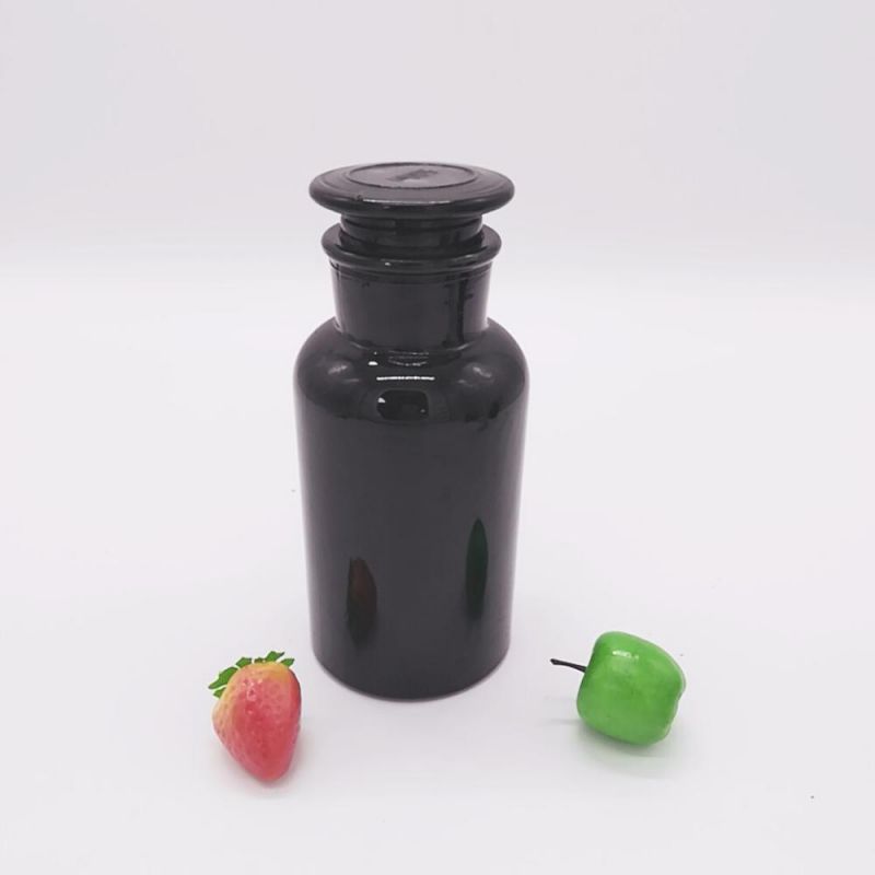 Amber Glass Bottle for Pills Liquid Medicine Syrup Bottle Glass Medical Reagent Pill Bottle with Sealed Lid