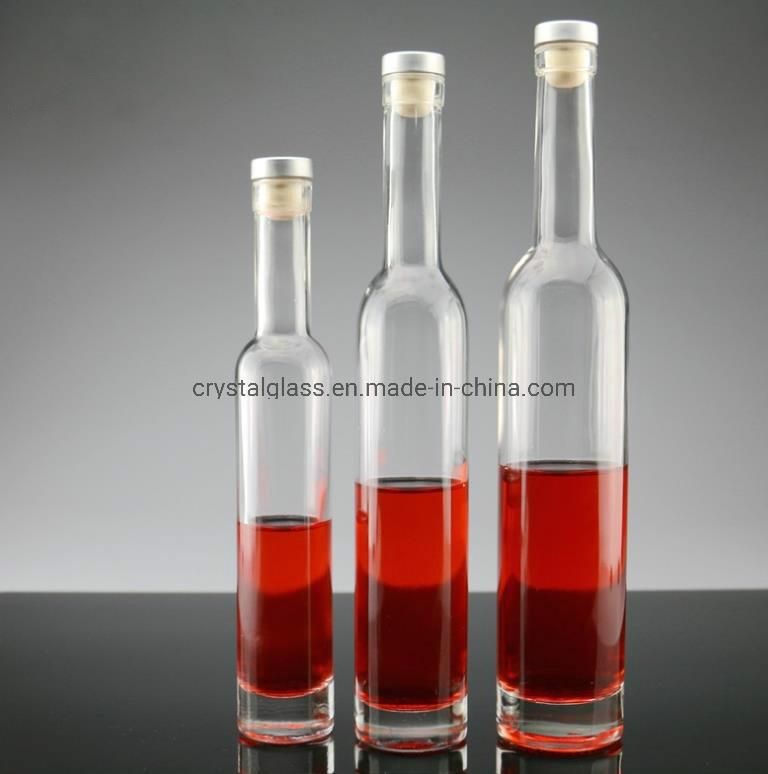 Frosted Glass Wine Bottle Long Neck Glass Whisky Bottle 200/375/500ml High Quality with Rubber