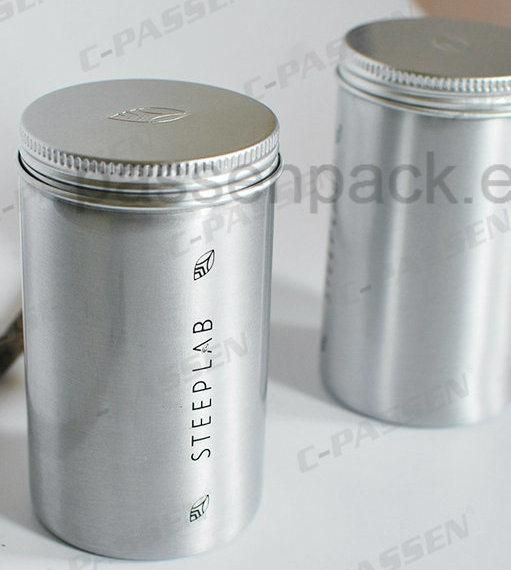 Gift Package Luxury Aluminum Jar Canister with Screw Lid