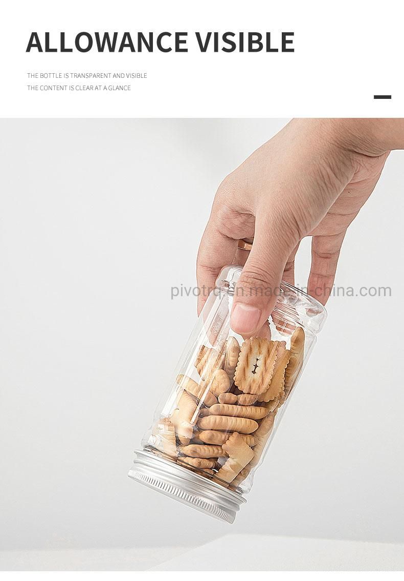 290ml 10oz Pet Plastic Bottle for Nuts Cookies Sweets with Aluminum Cap