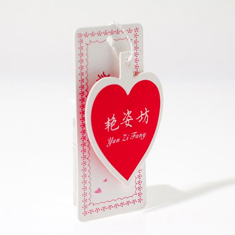 Wholesale Custom Heart-Shape Paper Swing Tag Garment Hangtag