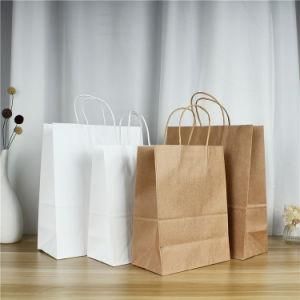 Kraft Paper Bag Clothing Takeaway Milk Tea Bag Shopping Packaging Handbag Printed Logo