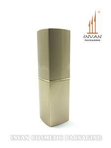 Sprayed Pearly Golden Colored Square Cosmetic Containers Lipstick Tube for Makeup